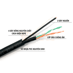 CÁP TÍN HIỆU CAT3 – 25AWG – KÈM DÂY NGUỒN - VIETHAN